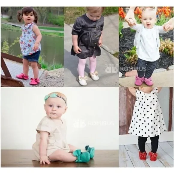 FIRST WALKERS ROMIRUS BABY SLIP-ON MOCCASINS W/ BOW & FRINGE IN PURPLE SUEDE - Picture 5 of 5